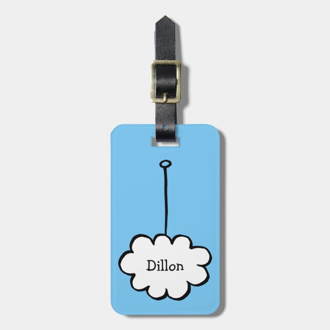 Étiquette À Bagage Cloud personnalisé sur une chaîne (Devant Vertical)