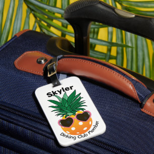 Étiquette À Bagage Club Dinking Personnalisable Ananas Pickleball
