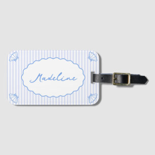 Étiquette À Bagage Coastal Chic Personnalisé Bachelorette Bande Bleue