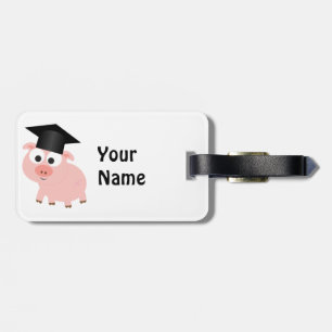 Étiquette À Bagage Cochon de fin d'études mignon