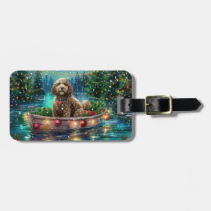 Étiquette À Bagage Cockapoo Christmas Festive Voyage