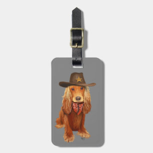 Étiquette À Bagage Cocker Spaniel Cowboy
