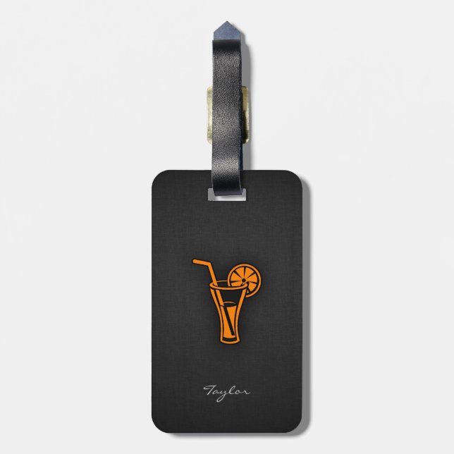 Étiquette À Bagage Cocktail orange (Dos Vertical)