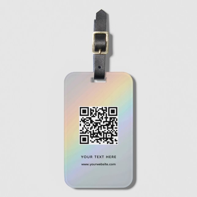 Étiquette À Bagage Code QR Code personnalisé Adresse du site Web Anal (Devant Vertical)