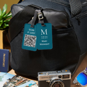 Étiquette À Bagage Code QR de couleur unie Scannez en cas de perte Sé