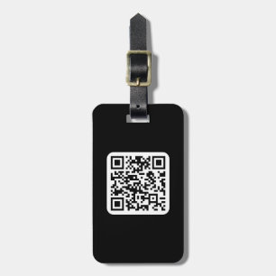 Étiquette À Bagage Code QR moderne modifiable   Blanc noir ou toute c