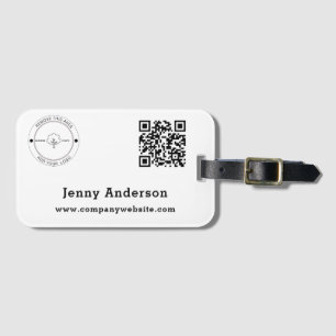 Étiquette À Bagage Code QR Nom commercial et logo et étiquettes de sa