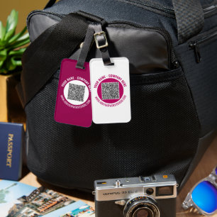 Étiquette À Bagage Code QR personnalisé et étiquette de bagage de tex
