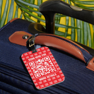 Étiquette À Bagage Code QR promotionnel (modifiable) avec Motif Logo