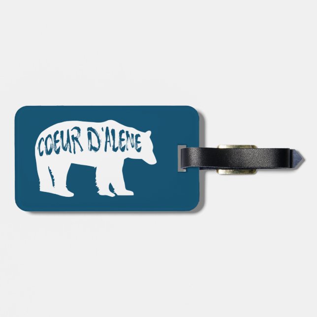 Étiquette À Bagage Coeur d'Alene Idaho Bear (Dos horizontal)