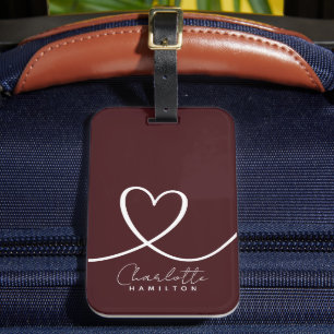 Étiquette À Bagage Coeur d'Amour Moderne Coeur Personnalisé Aiguille 