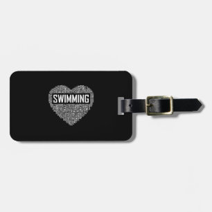 Étiquette À Bagage Coeur de natation Entraîneur nageur Cadeau nageur