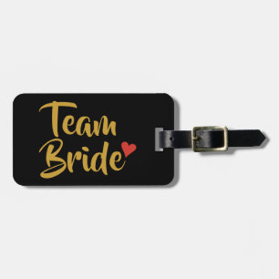 Étiquette À Bagage Coeur de rouge de jeune mariée d'équipe