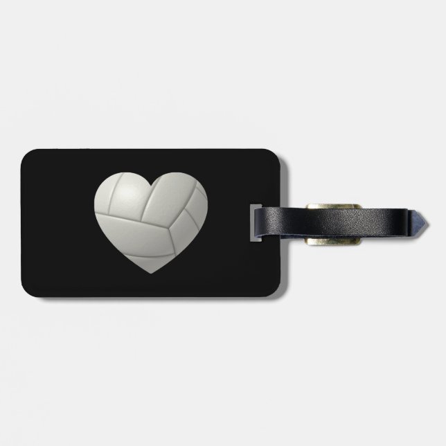 Étiquette À Bagage Coeur de volleyball (Dos horizontal)