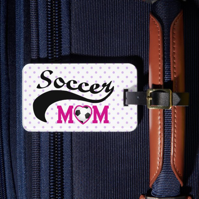 Étiquette À Bagage Coeur rose O Maman de football (Insitu Rectoal 4)