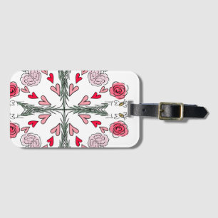 Étiquette À Bagage Coeurs mignons Abeilles Roses Romantique Doodles f