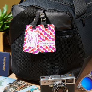 Étiquette À Bagage COEURS Moderne Super Valentine Bridesmaid PERSONNA