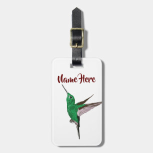 Étiquette À Bagage Colibri vert