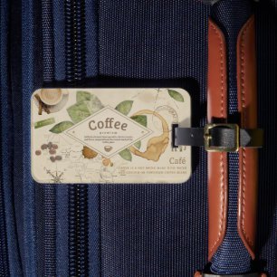 Étiquette À Bagage Collage de café