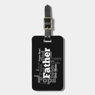 Étiquette À Bagage Collage de mots père noir et blanc