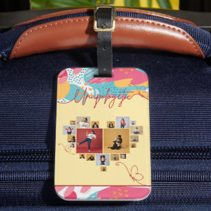 Étiquette À Bagage Collage photo féminin personnalisé sans concession