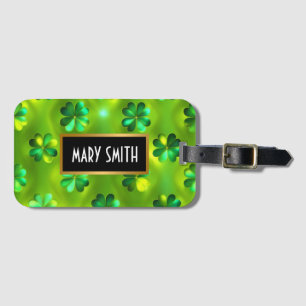 Étiquette À Bagage Collection de 4 listes de trèfle vert populaire