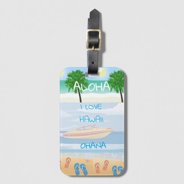 Étiquette À Bagage Collection Hawaii Aloha - (Devant Vertical)