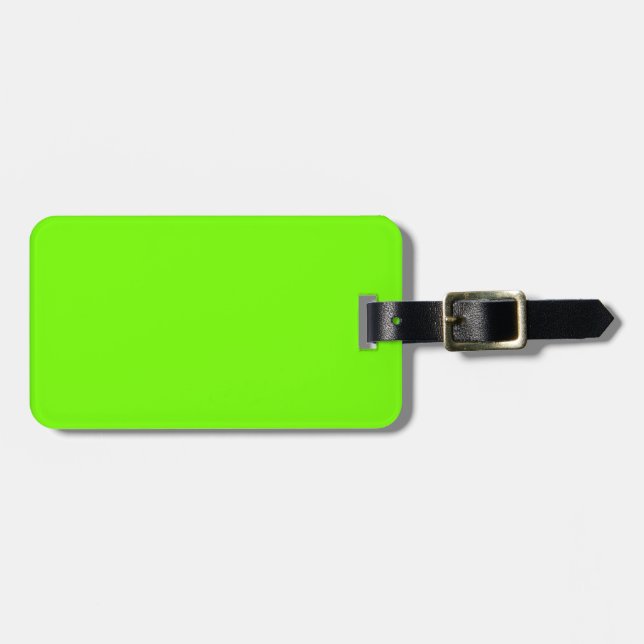 Étiquette À Bagage Collection Rétro Fluoro Lime-Green (Devant horizontal)