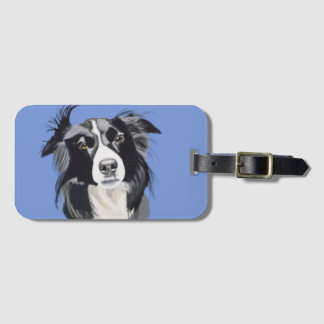 Étiquette À Bagage Collie à la frontière noire et blanche Nouvelle ét
