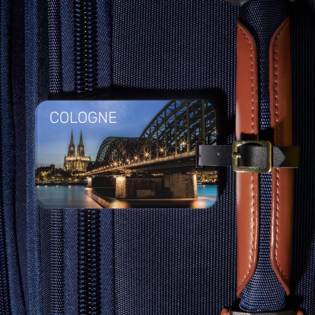 Étiquette À Bagage Cologne Cityscape Allemagne Dom Souvenir de nuit (Insitu Rectoal 4)