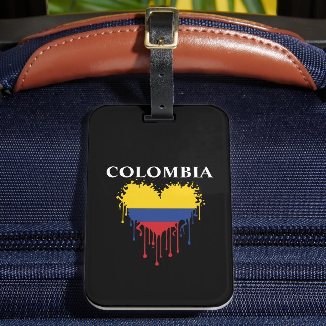 Étiquette À Bagage Colombie stupéfiant Déchirer le drapeau du coeur (Insitu Rectoal 2)