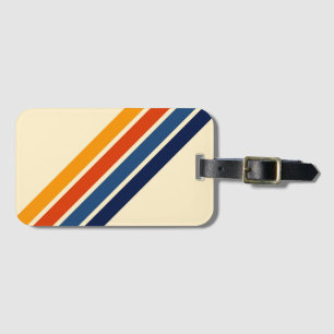 Étiquette À Bagage Coloré les années 70 80s Retro Racing Stripes