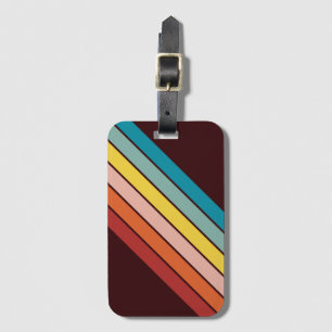 Étiquette À Bagage Coloré les années 70 80s Retro Racing Stripes