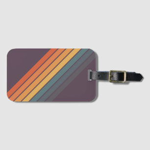 Étiquette À Bagage Coloré les années 70 80s Retro Racing Stripes