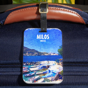 Étiquette À Bagage Coloré Milos Grèce Travel Art
