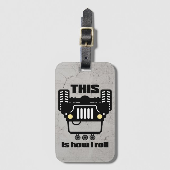 Étiquette À Bagage Comment je roule | 4x4 tous terrains basculent le (Devant Vertical)