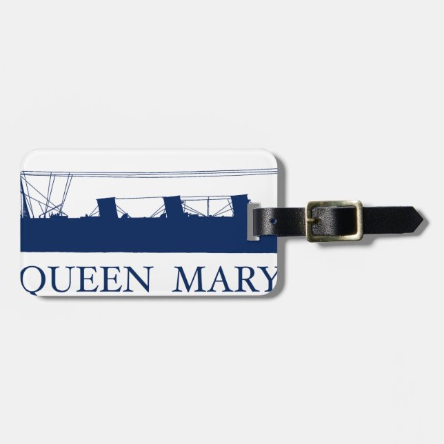 Étiquette À Bagage Conception 1936 bleue de Queen Mary 2 (Devant horizontal)