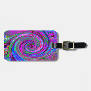 Étiquette À Bagage Conception abstraite rétro de tourbillon magenta c
