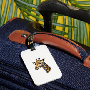 Étiquette À Bagage Conception de chemise de portrait de girafe gravur
