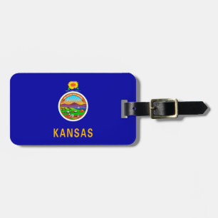 Étiquette À Bagage Conception de drapeau d'état du Kansas
