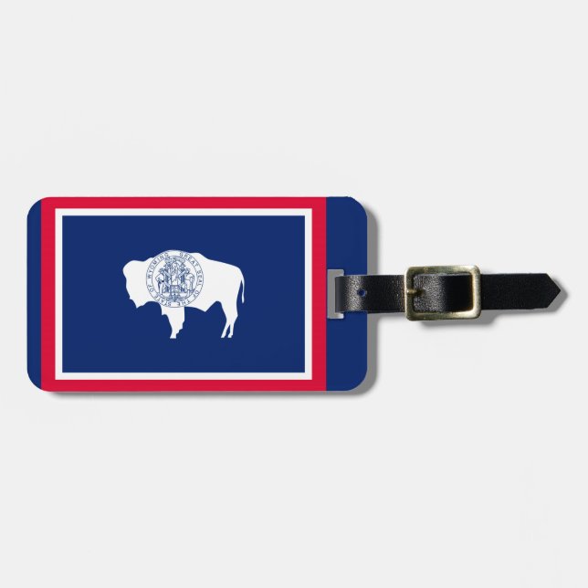 Étiquette À Bagage Conception de drapeau d'état du Wyoming (Devant horizontal)