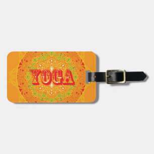 Étiquette À Bagage Conception de mandala de yoga