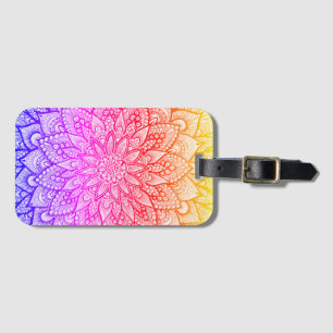 Étiquette À Bagage Conception de mandala multicolore Art original 