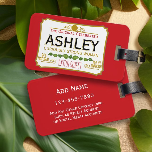 Étiquette À Bagage Conception Drôle Pour Femme Sérieusement Douce - R (Custom Luggage Tag)