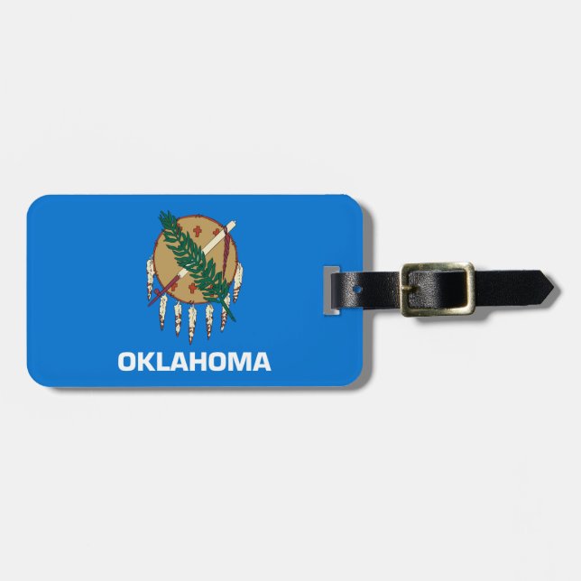 Étiquette À Bagage Conception du drapeau de l'État de l'Oklahoma (Devant horizontal)