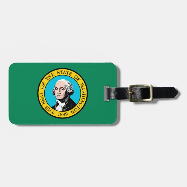Étiquette À Bagage Conception du drapeau de l'État de Washington (Devant horizontal)