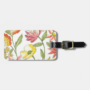 Étiquette À Bagage Conception florale de jardin avec l'arrière - plan
