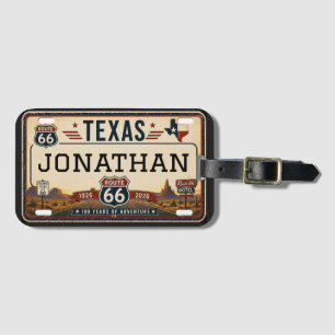 Étiquette À Bagage Conception personnalisée de la route 66 du Texas