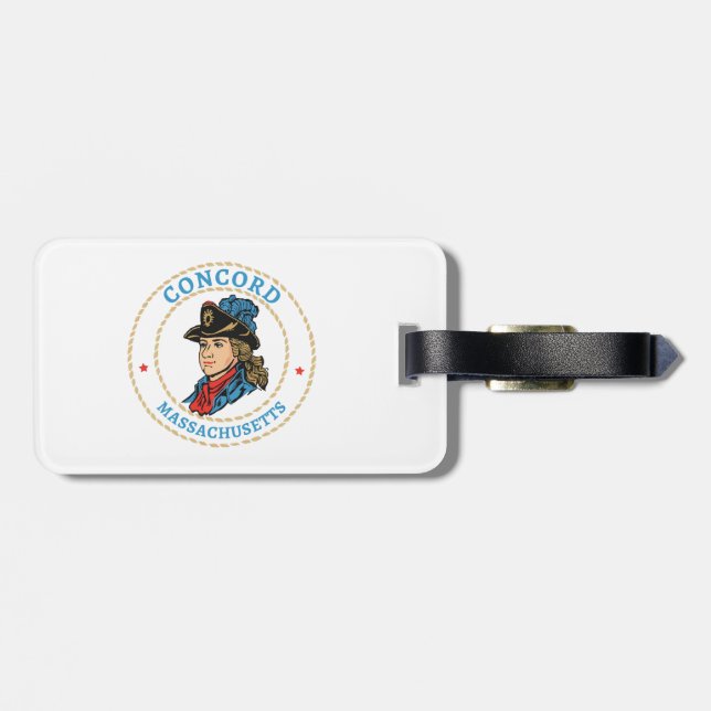 Étiquette À Bagage Concord Massachusetts Colonial (Dos horizontal)