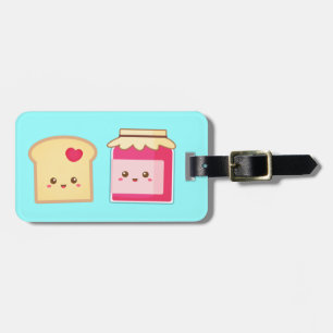 Étiquette À Bagage Confiture mignonne de pain grillé et de fraise,
